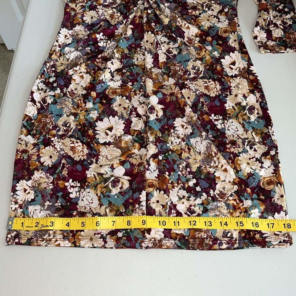 New with tag FOREVER 21 Multicolor Floral Long Sleeve Dress Size XL. - Picture 9 of 15